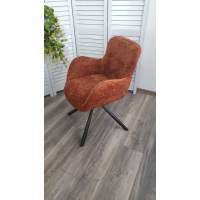 Стул KAROL 180 град. поворот. 3018-09 терракотовый, шенилл/ черный каркас, ®DISAUR Стул KAROL 180 град. поворот. 3018-09 терракотовый, шенилл/ черный каркас, ®DISAUR