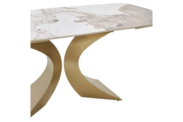 Стол MATIAS 180 GLOSS LUXURY PANDORA SOLID CERAMIC / шампань, ®DISAUR-3