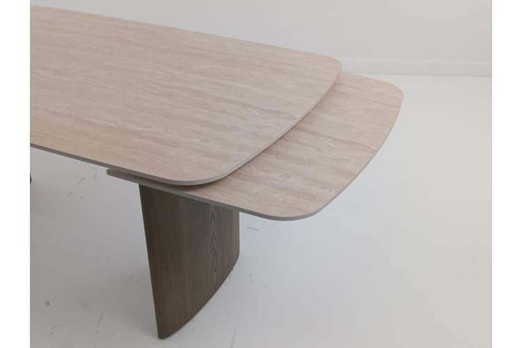 Стол CALVIN 180 MATTE ROME TRAVERTINE SOLID CERAMIC / Серый дуб, ®DISAUR-3