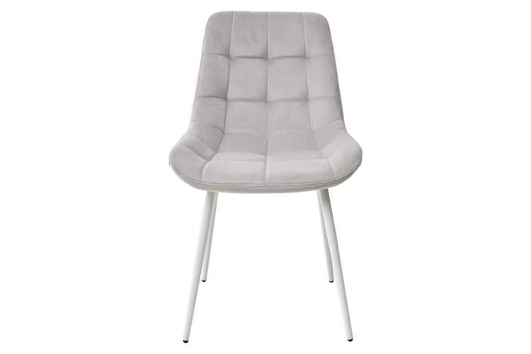 Стул ХОФМАН, цвет H-09 Светло-серый, велюр / белый каркас М-City-4