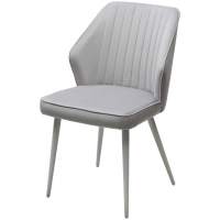 Стул SEATTLE-V СВЕТЛО-СЕРЫЙ BM-4, велюр / белый каркас М-City