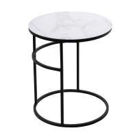 Журнальный столик Френсис Белый мрамор, стекло/ черный M-city