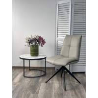 Стул VIGGE 360 град. поворот. HF017-11 / HF017-12 Бежевый, экокожа / Черный каркас, ®DISAUR