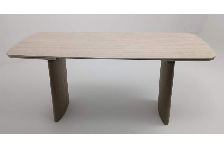 Стол CALVIN 180 MATTE ROME TRAVERTINE SOLID CERAMIC / Серый дуб, ®DISAUR-2