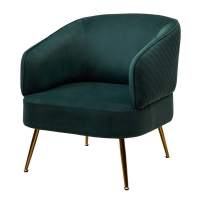 Кресло MUSSELS BLUVEL-78 Зеленый, велюр / золотой каркас М-City