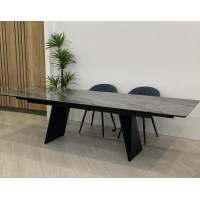 Стол ШЕРЛ 220 CRYSTAL ONIX BIANCO, керамика / Латте каркас М-City