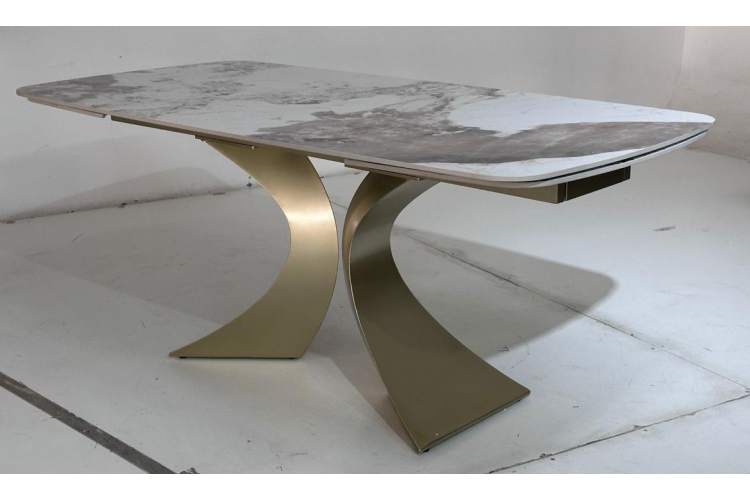 Стол MATIAS 180 GLOSS LUXURY PANDORA SOLID CERAMIC / шампань, ®DISAUR-2