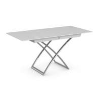 Стол MAGIC-J CS/5041-G, P77 chrome/ P64 white/ glass GXW extrawhite Стол MAGIC-J CS/5041-G, P77 chrome/ P64 white/ glass GXW extrawhite