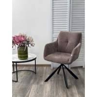 Стул ФЕДЕРИКО ДАНС 180 град. поворотный, NORDIC 35 Серо-коричневый / Черный каркас, M-City Стул ФЕДЕРИКО ДАНС 180 град. поворотный, NORDIC 35 Серо-коричневый / Черный каркас, M-City