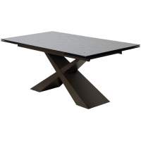 Стол ARKELL 180 GREY, стекло BUBBLE / Шоколадное золото каркас ®DISAUR