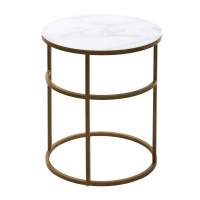 Журнальный столик Френсис Белый мрамор, стекло/ золотой каркас M-city