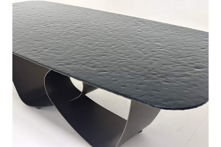 Стол TOVE 240 GREY, стекло BUBBLE / Шоколадное золото каркас ®DISAUR-3