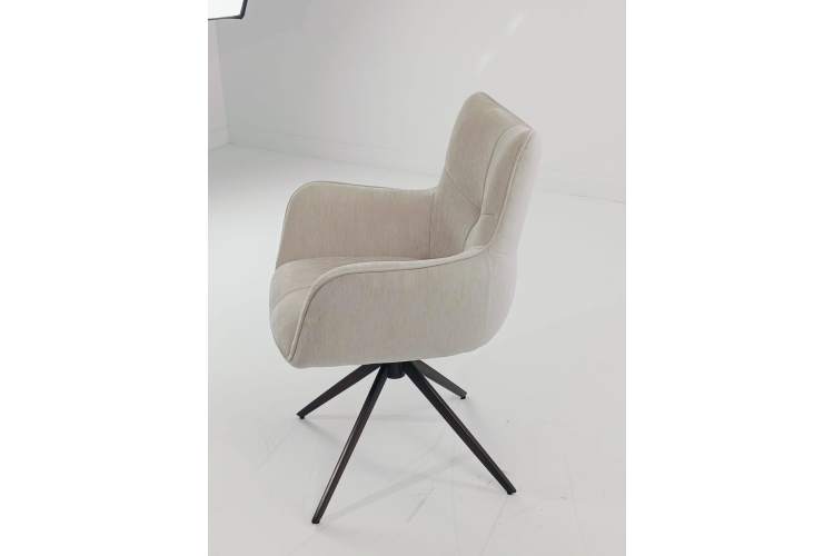 Стул PRATO 360 град поворот с возвратом BOSTON-102 латте, ткань / медный брашированный, ®DISAUR-1