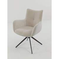 Стул PRATO 360 град поворот с возвратом BOSTON-102 латте, ткань / медный брашированный, ®DISAUR