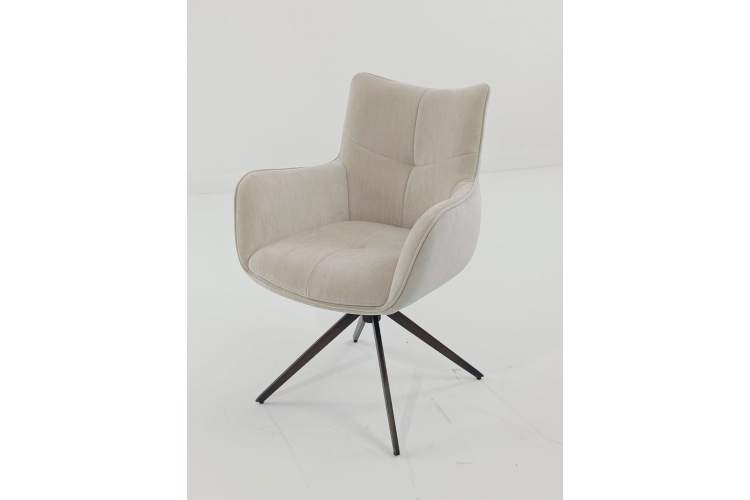 Стул PRATO 360 град поворот с возвратом BOSTON-102 латте, ткань / медный брашированный, ®DISAUR