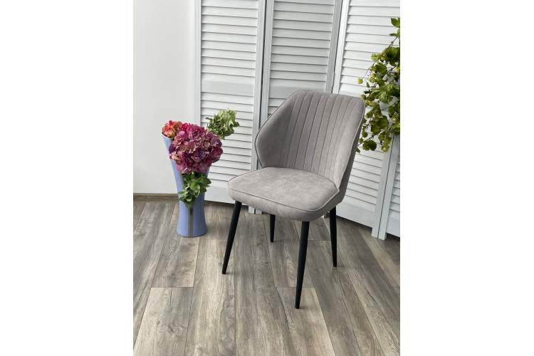 Стул VENA, цвет B22 Серый, велюр / черный каркас М-City-1