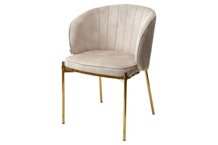 Стул DIANA UF912-11B античный бежевый, велюр / золотой каркас М-City