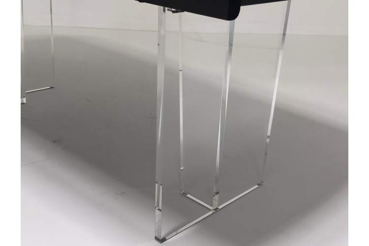 Стол LAURITS 200 GREY, стекло BUBBLE / Прозрачный каркас ®DISAUR-5