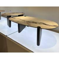 Стол кофейный ARN FENDI WHITE керамика на стекле/массив/ МДФ, облицованный дубовым шпоном ®DISAUR