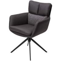 Стул LUIS 360 град. поворот Серый Maison 99# / OTE COBBLE 457 / черный каркас, ®DISAUR Стул LUIS 360 град. поворот Серый Maison 99# / OTE COBBLE 457 / черный каркас, ®DISAUR