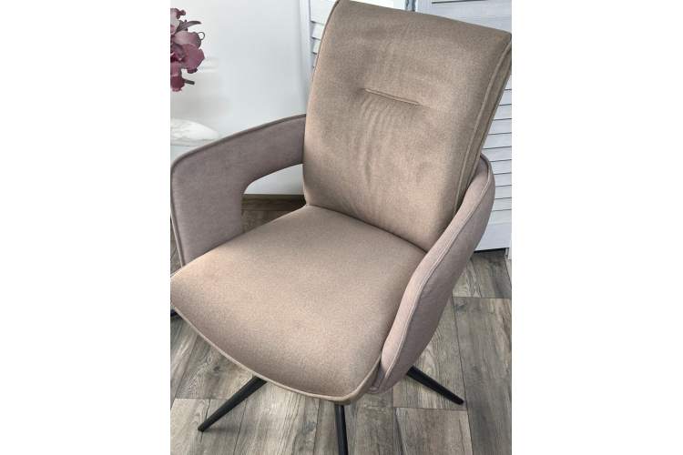 Стул KINNET 360 град. поворот. MOHAIR-440 / CASTEL-20 Шоколадный,ткань/ Тем.-серый каркас, ®DISAUR-2