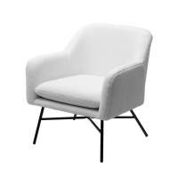 Кресло SHEEP NINI-01 Белый, teddy / черный каркас М-City