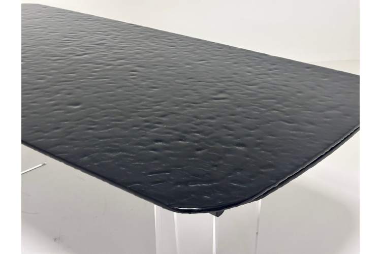 Стол LAURITS 200 GREY, стекло BUBBLE / Прозрачный каркас ®DISAUR-4