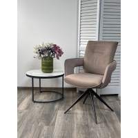 Стул KINNET 360 град. поворот. MOHAIR-440 / CASTEL-20 Шоколадный,ткань/ Тем.-серый каркас, ®DISAUR