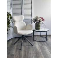 Стул VARDY 360 град.поворот. Белый букле XD841-01 / Серый, ®DISAUR Стул VARDY 360 град.поворот. Белый букле XD841-01 / Серый, ®DISAUR