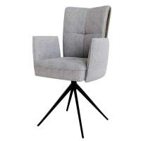 Стул PONCE 360 град. поворот. Brego-07 Серый, ткань/ XD841-16 Серый, букле/ Черный, ®DISAUR Стул PONCE 360 град. поворот. Brego-07 Серый, ткань/ XD841-16 Серый, букле/ Черный, ®DISAUR