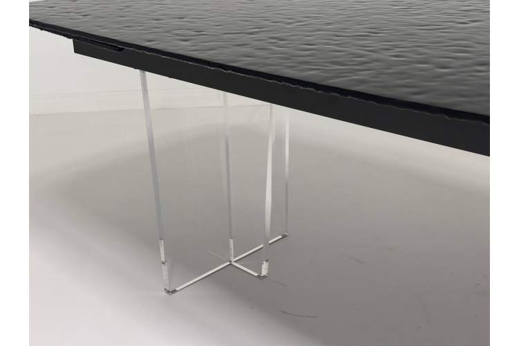 Стол LAURITS 200 GREY, стекло BUBBLE / Прозрачный каркас ®DISAUR-1