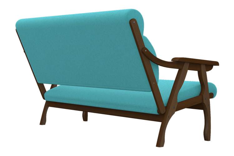 Диван Вега 10 ткань бирюза, каркас орех-1