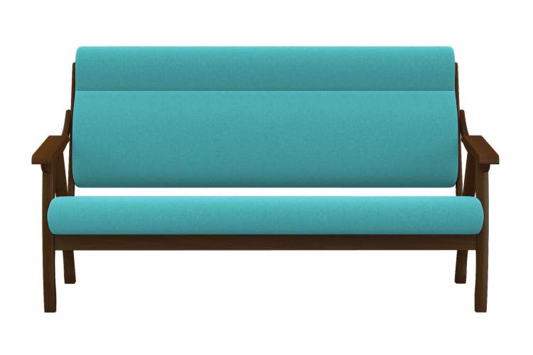 Диван Вега 10 ткань бирюза, каркас орех-3