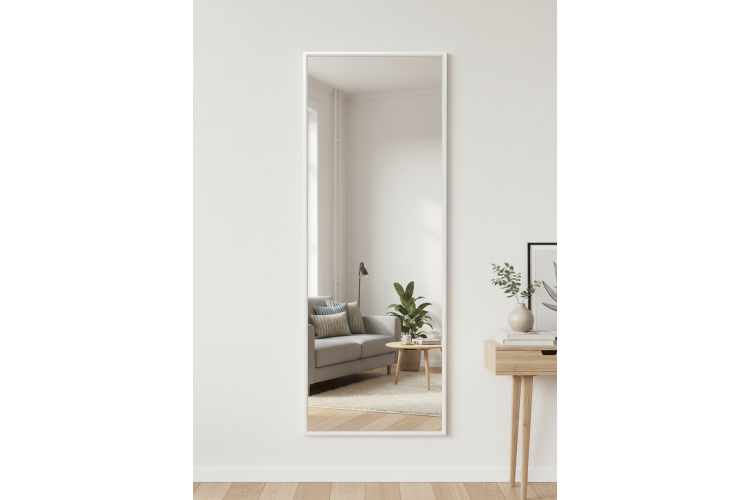 Зеркало настенное в раме Сельетта-5, белый 150 см х 50 см-2