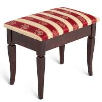 Банкетка Ретро М с ящиком средне-коричневый, ткань полоса бордо в гостиную