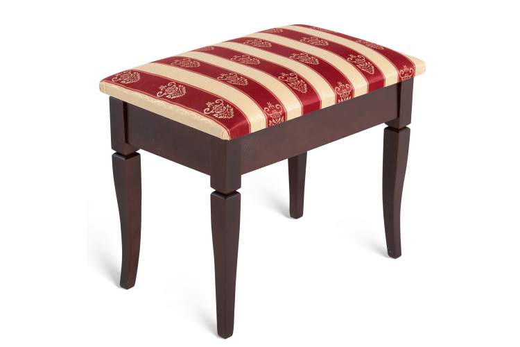 Банкетка Ретро М с ящиком средне-коричневый, ткань полоса бордо