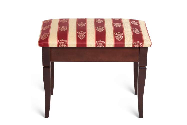 Банкетка Ретро М с ящиком средне-коричневый, ткань полоса бордо-1