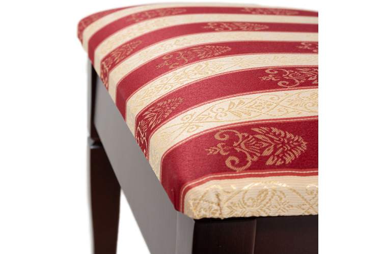 Банкетка Ретро М с ящиком средне-коричневый, ткань полоса бордо-3