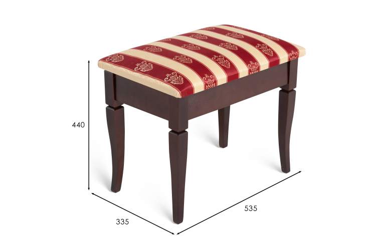 Банкетка Ретро М с ящиком средне-коричневый, ткань полоса бордо-9