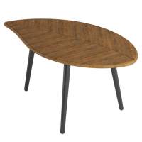 Стол журнальный Берли (12 мм) дуб американский/чёрный в гостиную