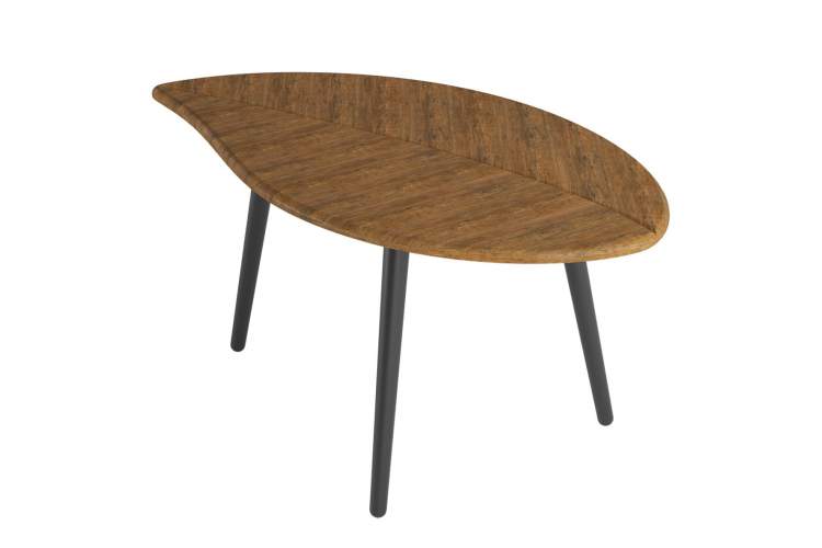 Стол журнальный Берли (12 мм) дуб американский/чёрный