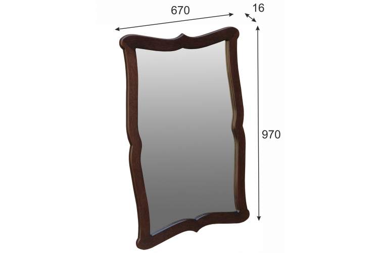 Зеркало навесное Берже 23 темно-коричневый 97 см х 67 см-2