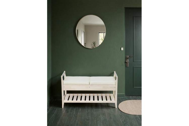 Скамья для прихожей Н с ящиком, экокожа крем, каркас лак-4