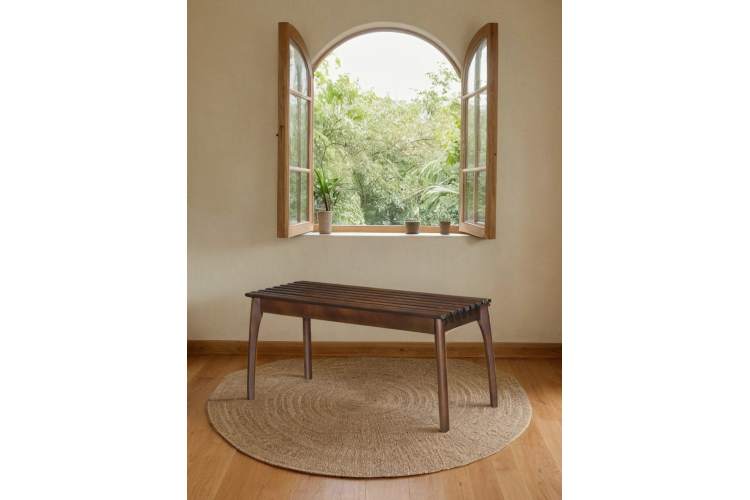 Скамья для прихожей массив, каркас орех-4