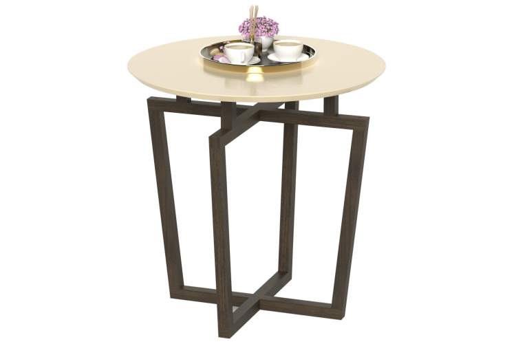 Стол журнальный Рилле 440 эмаль бежевый/темный кофе-2