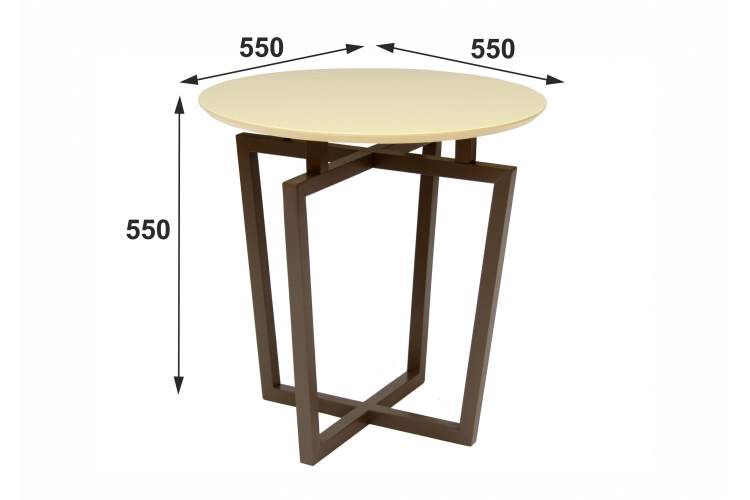 Стол журнальный Рилле 440 эмаль бежевый/темный кофе-4