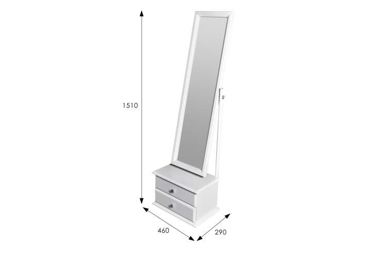 Зеркало с тумбой Селена белый 151 см х 46 см-12