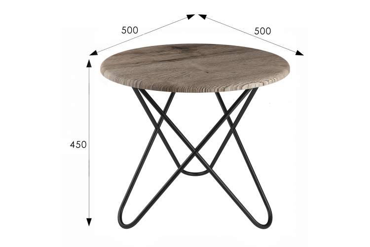 Стол журнальный BeautyStyle 20 дуб крымский состаренный/черный-3