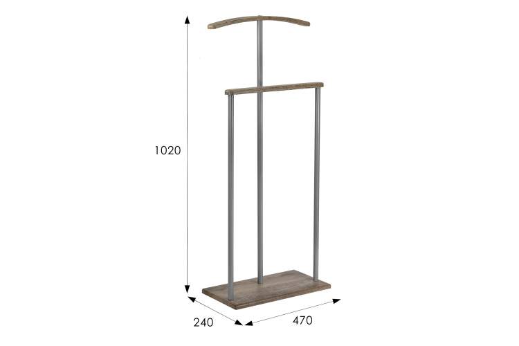 Вешалка костюмная Дэви 1 металлик/дуб крымский состаренный-8