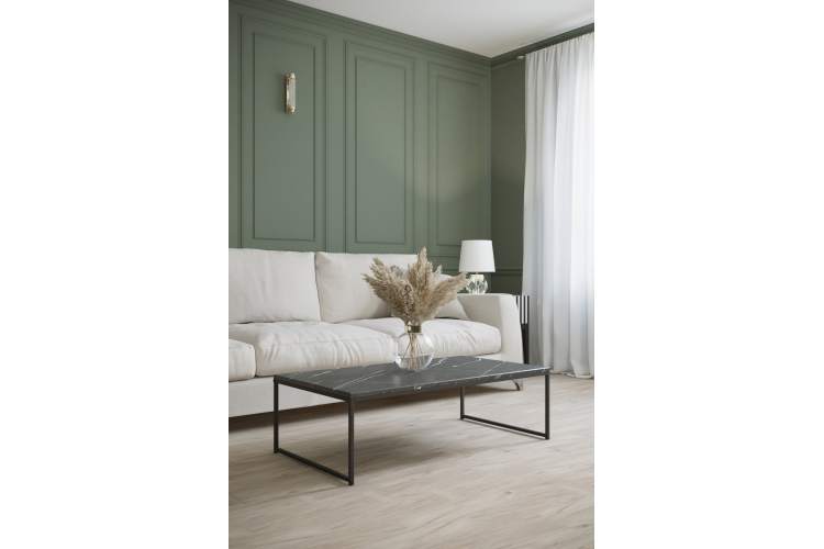 Стол журнальный Инсайд черный мрамор/черный-2